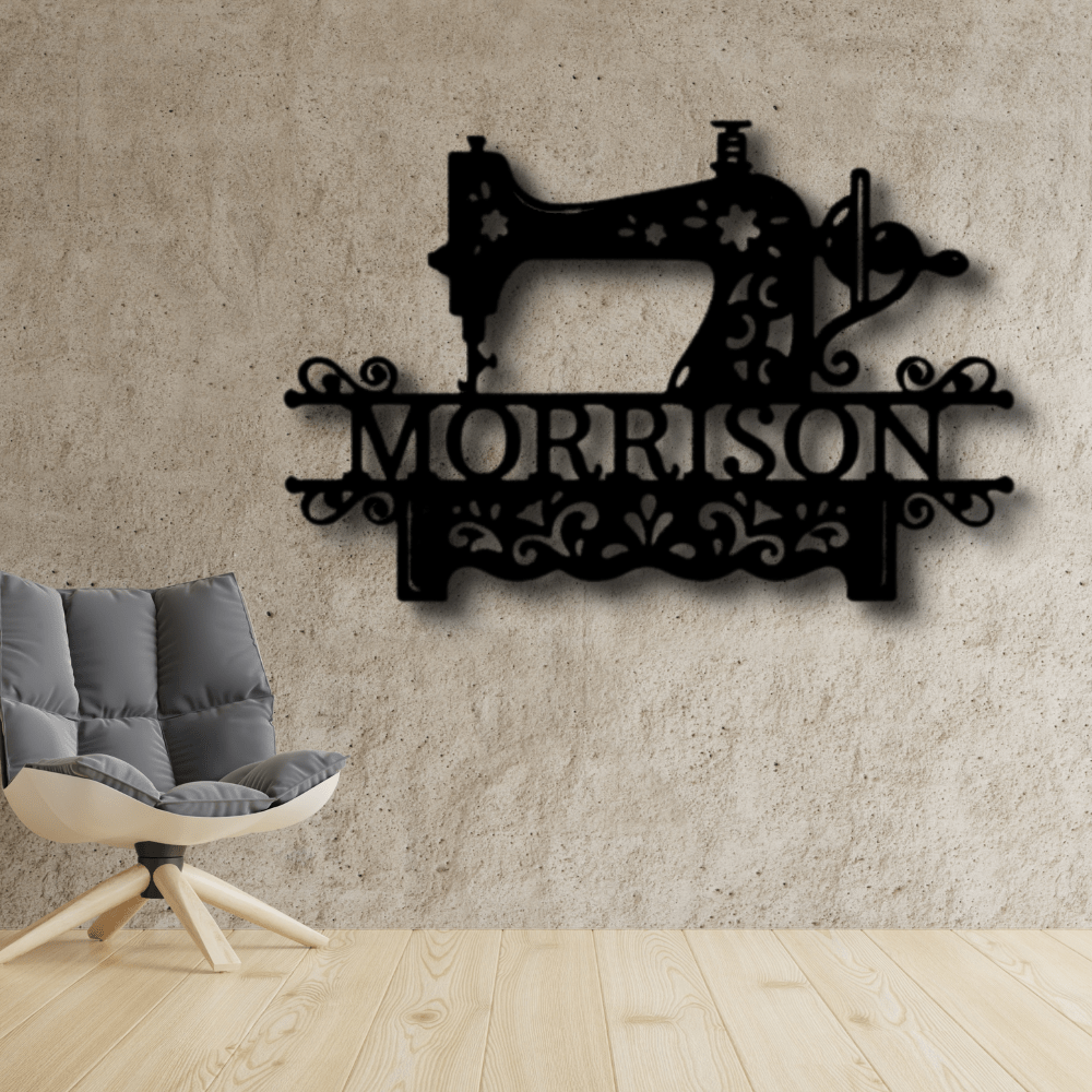 Customized Sewing Machine Metal Sign, Personalized Sewing Machine Wall Art,Indoor Hanging,Christmas Gift,Meaningful Gift. - Family Gear Collections