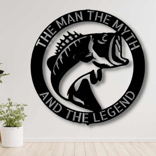 Dad The Myth, The Legend Metal Sign, Father's Day Gift, Christmas Gift For Dad, Mancave Decor, Fisherman Gift - Family Gear Collections