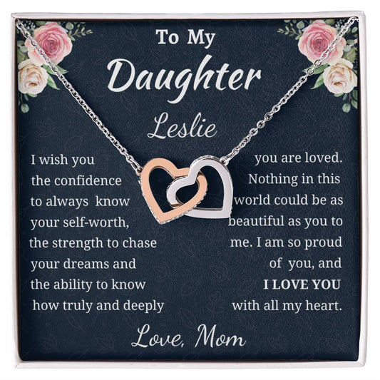 Daughter Necklace with Personalization From Mom or Dad, Birthday or Christmas Gift - Family Gear Collections