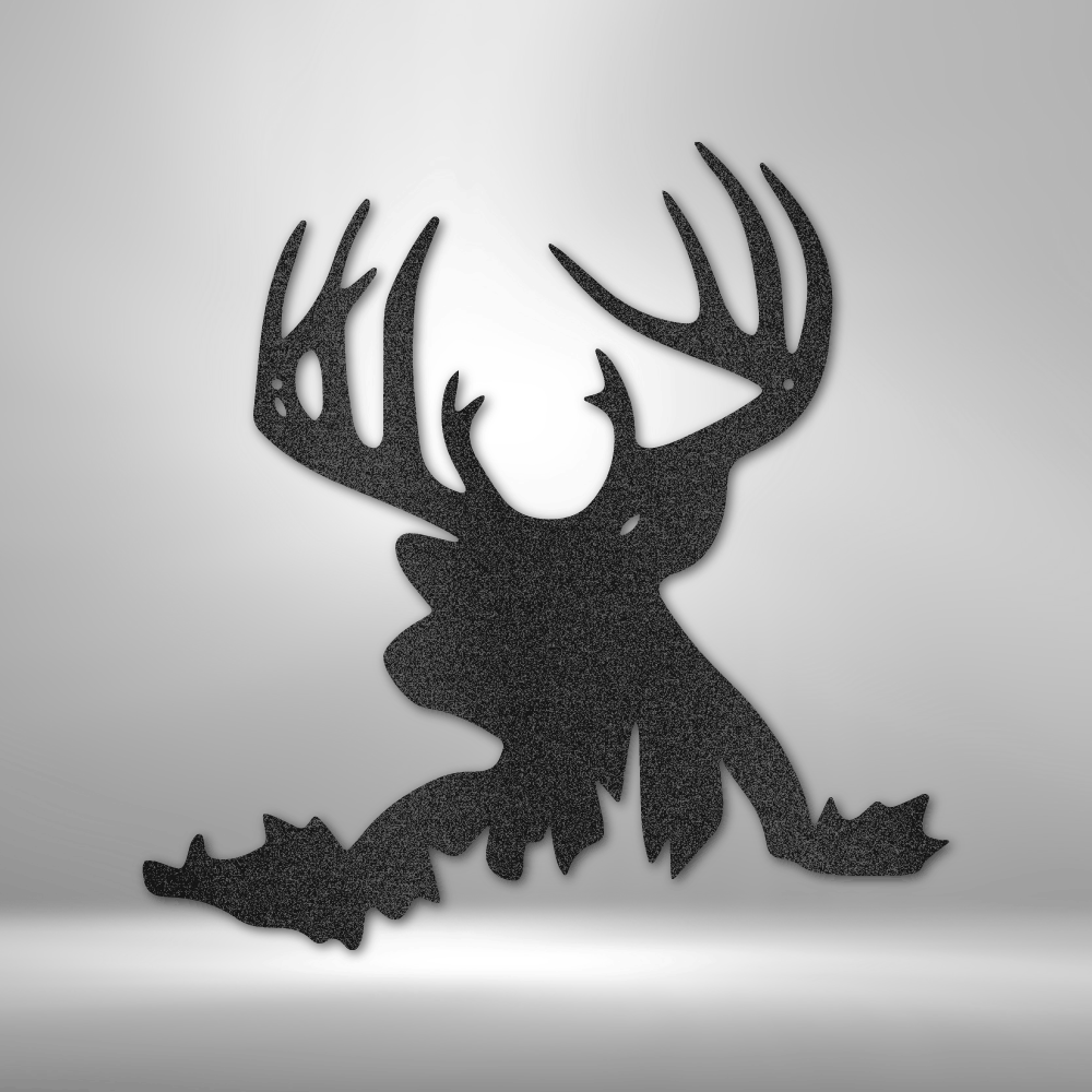 Deer Head Metal Wall Sign, Big Buck Metal Art Decor, Housewarming Gift, Cottage Wall Hanging, Indoor Outdoor Sign, Birthday Gift For Hunter Dad. - Family Gear Collections