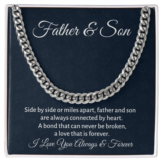 Father And Son Gift, Cuban Link Chain, Men's Chain Necklace, Birthday Gift or Christmas Gift For Him, Graduation Gift for Son - Family Gear Collections