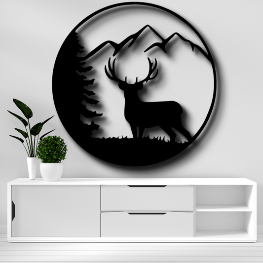 Graceful Deer Metal Sign, Graceful Deer Metal Wall Art, Living Room Wall Art Decor, Bedroom wall Hanging, Indoor Outdoor Wall Decor, Birthday Gift For Him - Family Gear Collections
