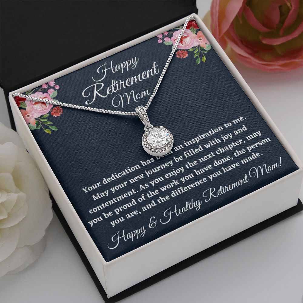 Happy Retirement Mom, Eternal Hope Necklace, Best Retirement Gift, Christmas Gift, Happy Retirement Gift. - Family Gear Collections