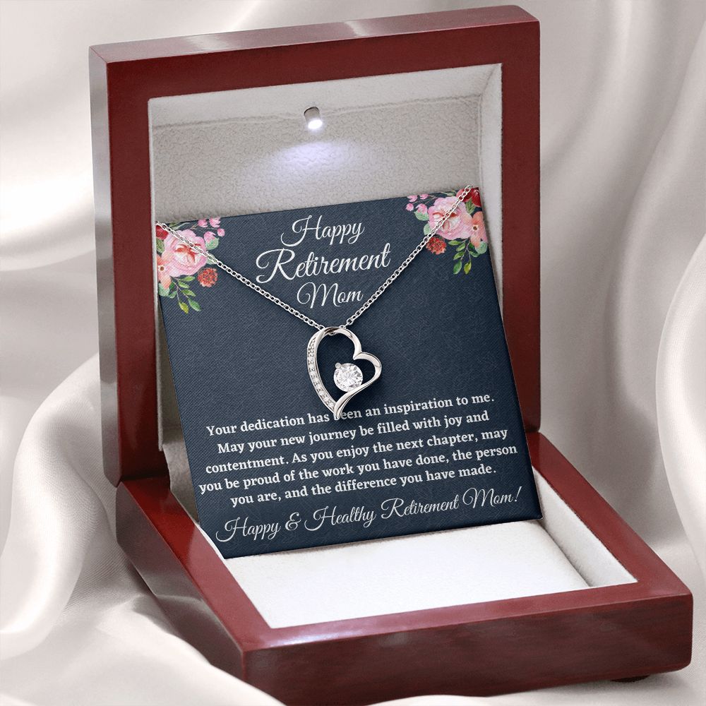 Happy Retirement Mom, Forever Love Necklace, Retirement Gift For Her, Christmas Gift, Happy Retirement Gift. - Family Gear Collections