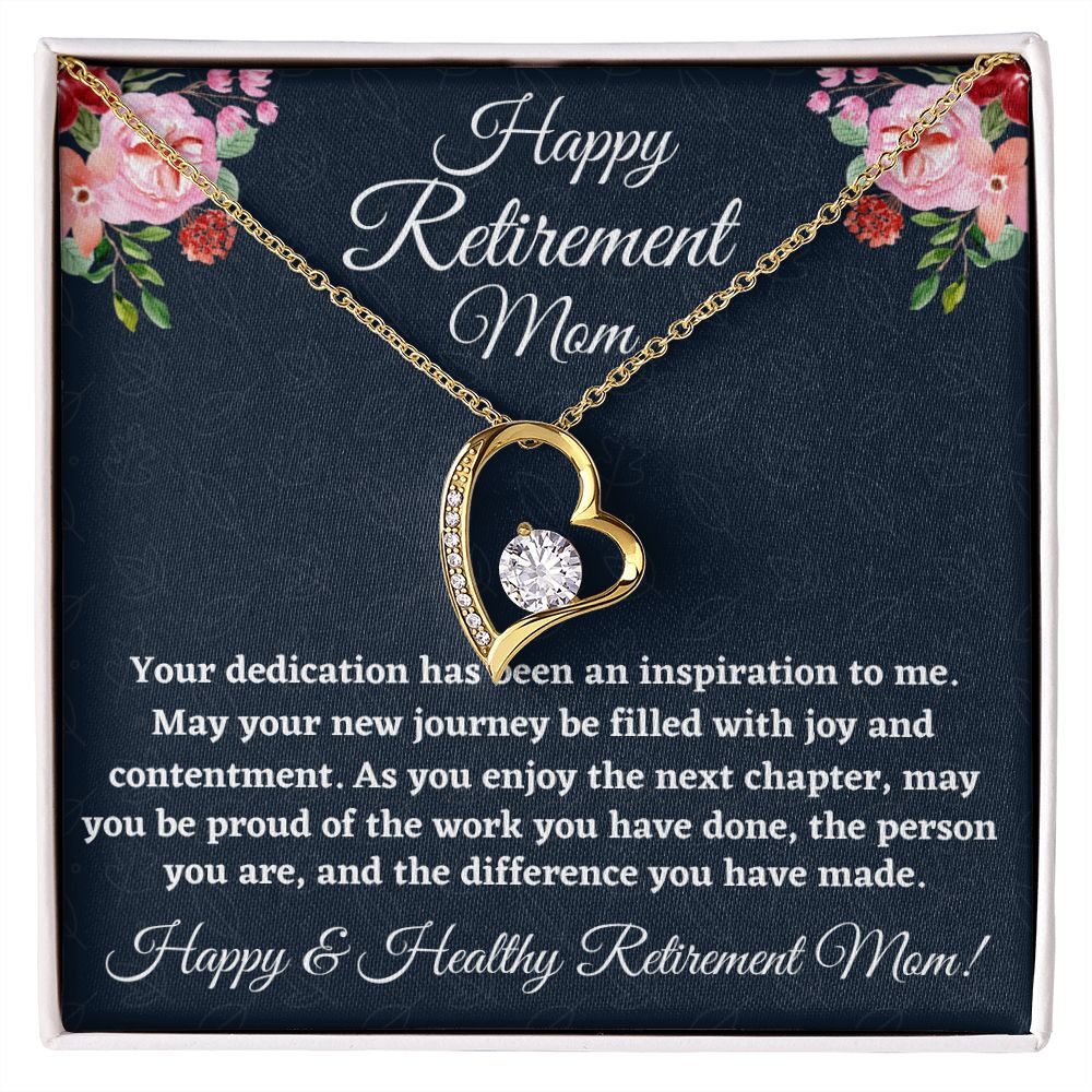 Happy Retirement Mom, Forever Love Necklace, Retirement Gift For Her, Christmas Gift, Happy Retirement Gift. - Family Gear Collections