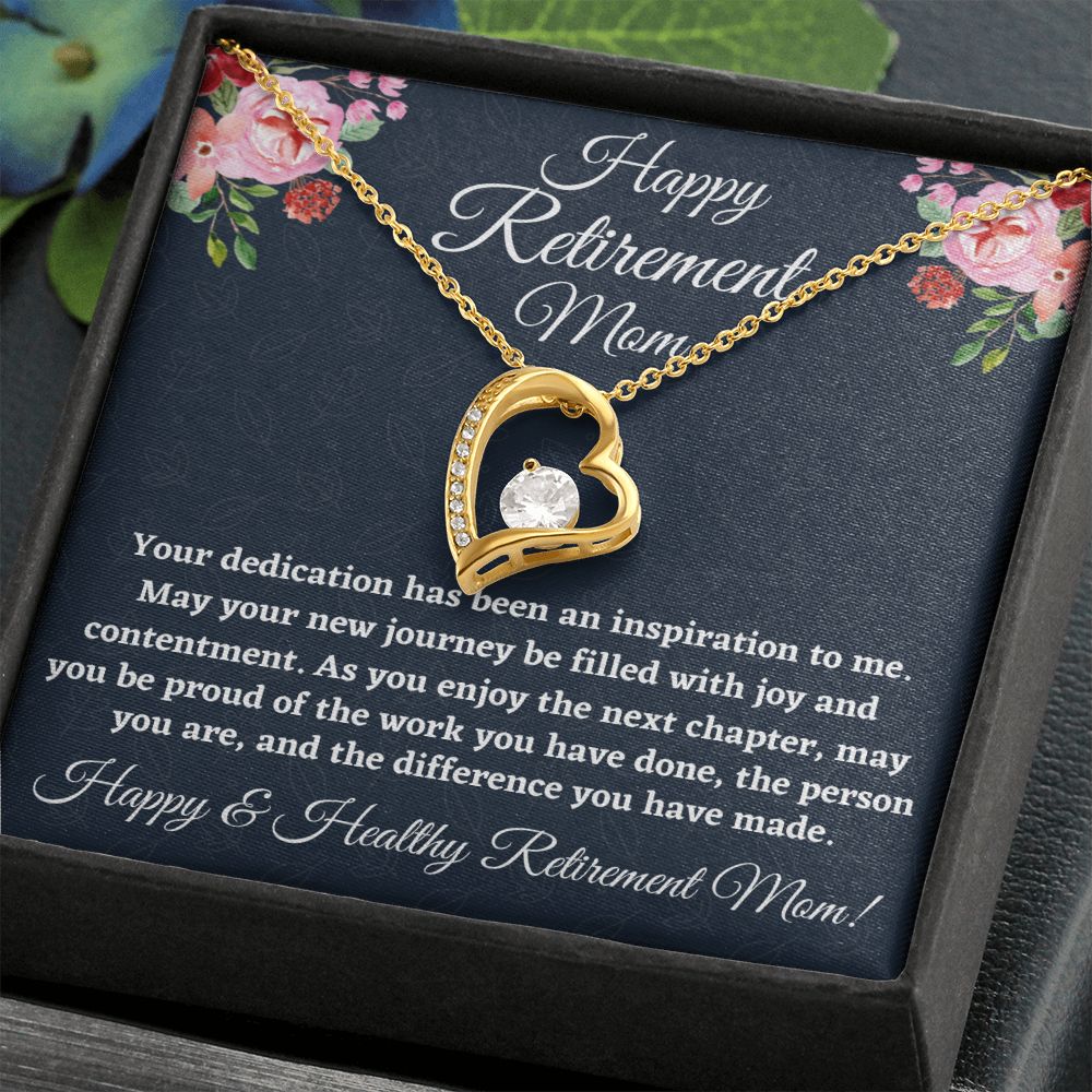 Happy Retirement Mom, Forever Love Necklace, Retirement Gift For Her, Christmas Gift, Happy Retirement Gift. - Family Gear Collections