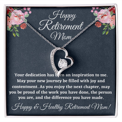 Happy Retirement Mom, Forever Love Necklace, Retirement Gift For Her, Christmas Gift, Happy Retirement Gift. - Family Gear Collections