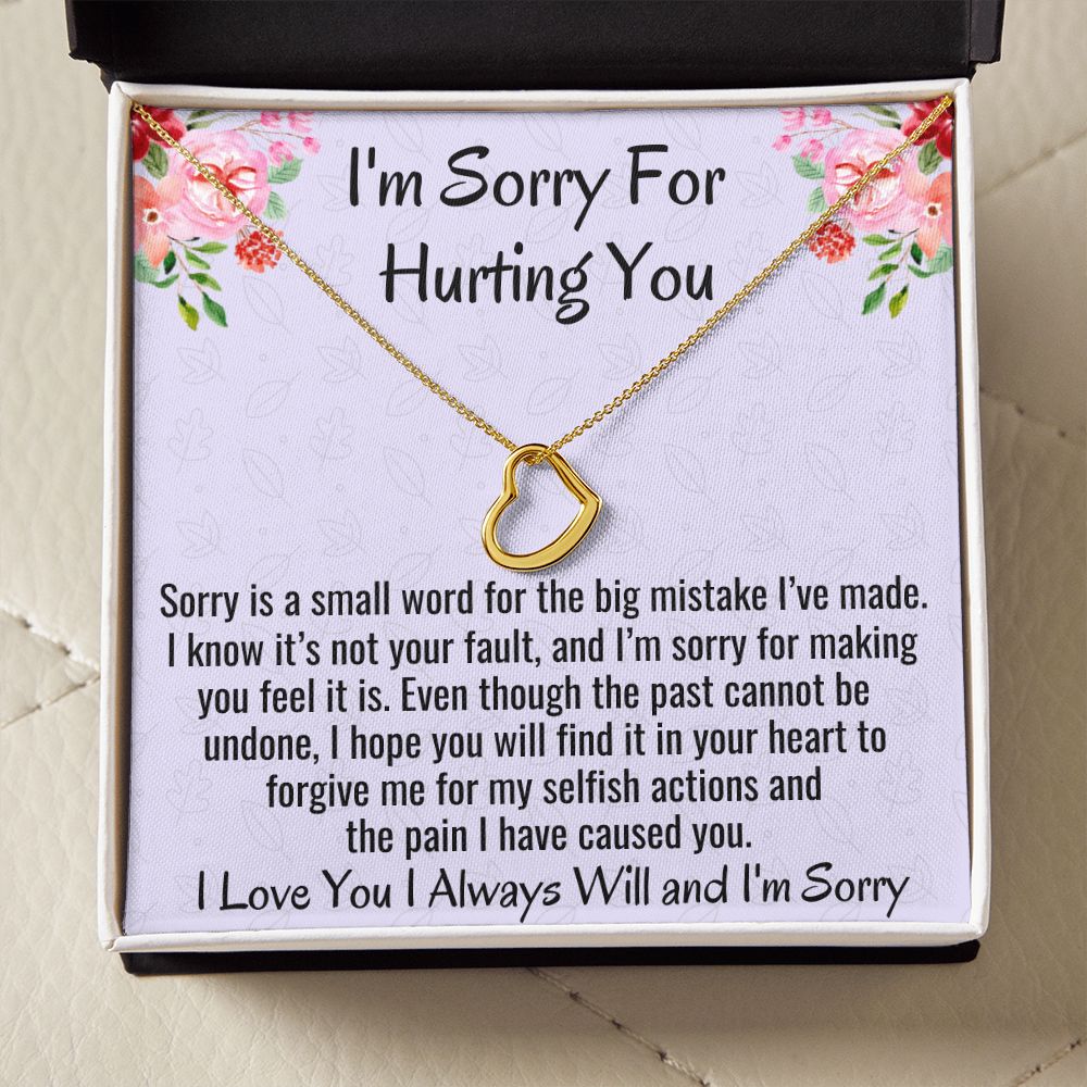 I'm Sorry For Hurting You, Delicate Heart Necklace, Apology Gift For Her, Christmas Gift. - Family Gear Collections