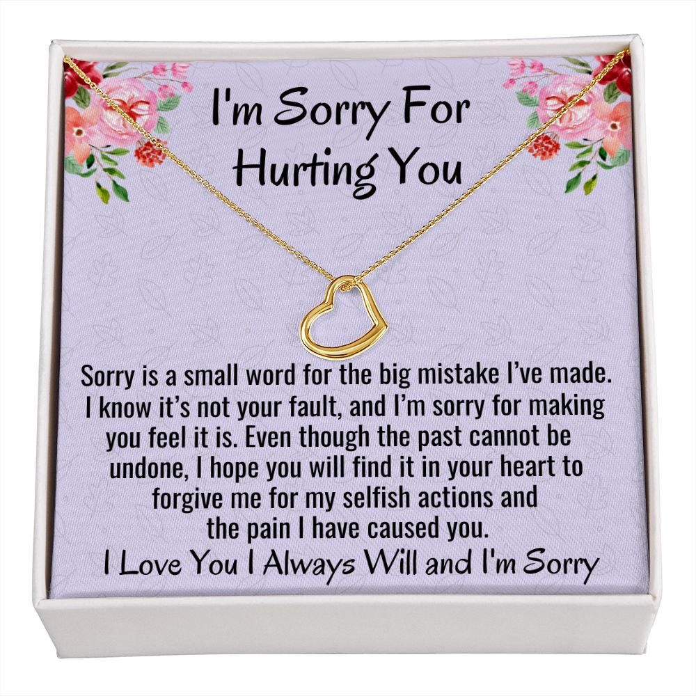 I'm Sorry For Hurting You, Delicate Heart Necklace, Apology Gift For Her, Christmas Gift. - Family Gear Collections
