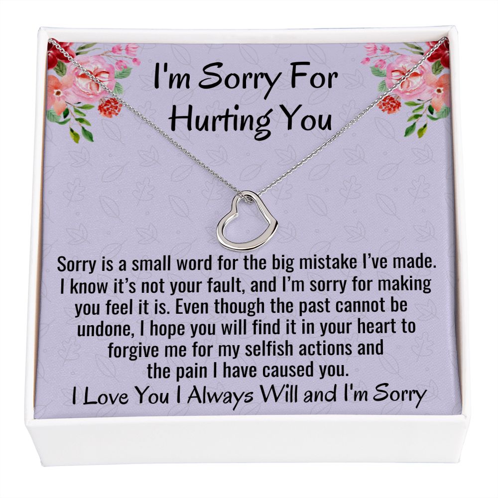 I'm Sorry For Hurting You, Delicate Heart Necklace, Apology Gift For Her, Christmas Gift. - Family Gear Collections