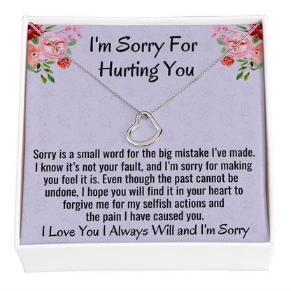 I'm Sorry For Hurting You, Delicate Heart Necklace, Apology Gift For Her, Christmas Gift. - Family Gear Collections