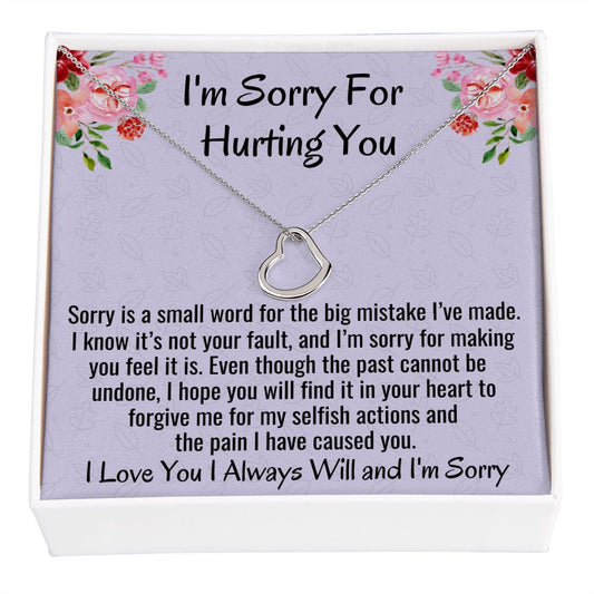 I'm Sorry For Hurting You, Delicate Heart Necklace, Apology Gift For Her, Christmas Gift. - Family Gear Collections