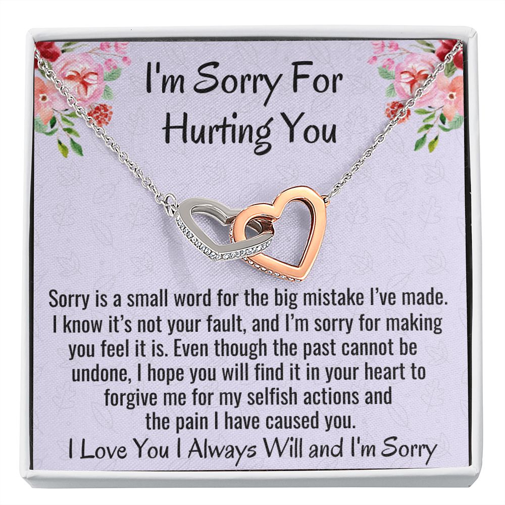 I'm Sorry For Hurting You, Interlocking Hearts Necklace, Apology Gift For Her, Christmas Gift. - Family Gear Collections