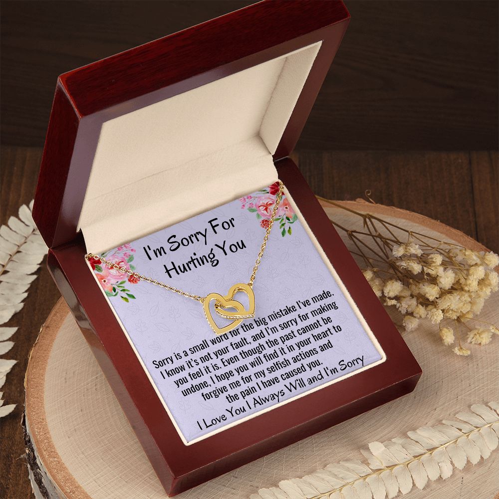 I'm Sorry For Hurting You, Interlocking Hearts Necklace, Apology Gift For Her, Christmas Gift. - Family Gear Collections