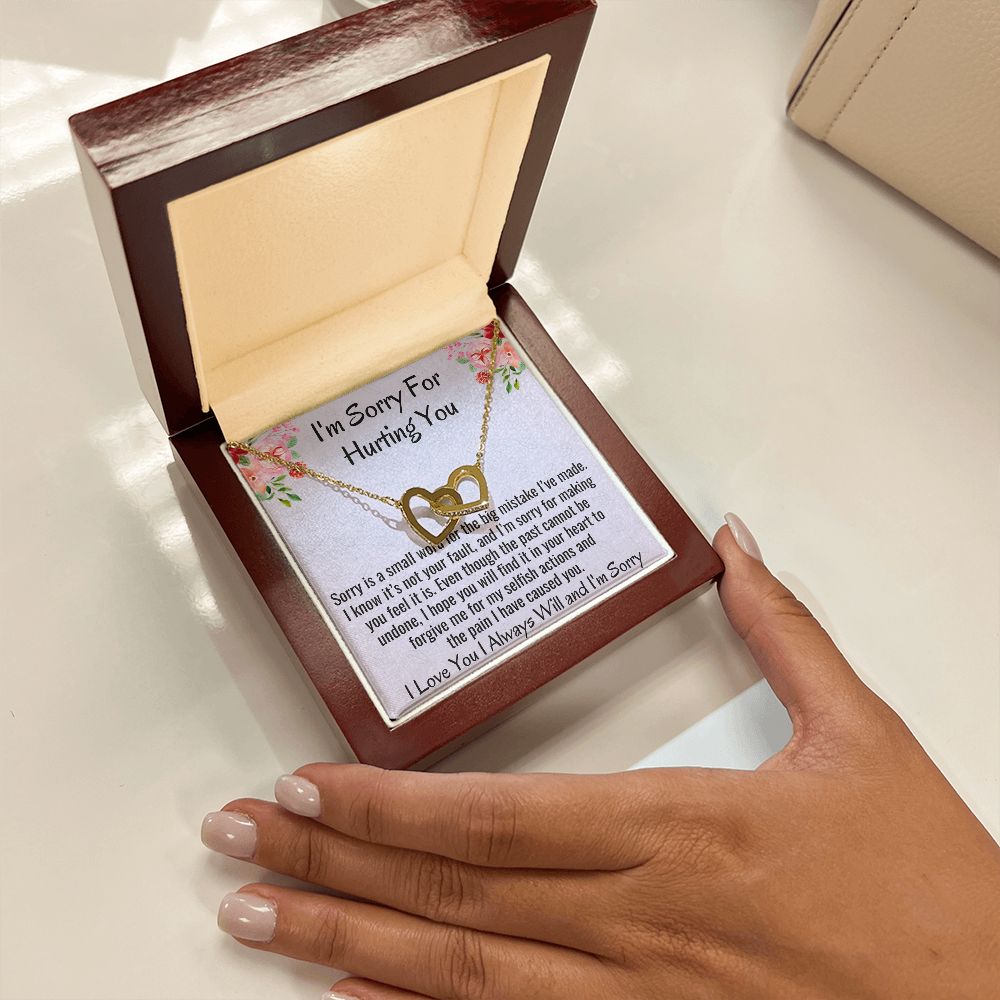 I'm Sorry For Hurting You, Interlocking Hearts Necklace, Apology Gift For Her, Christmas Gift. - Family Gear Collections