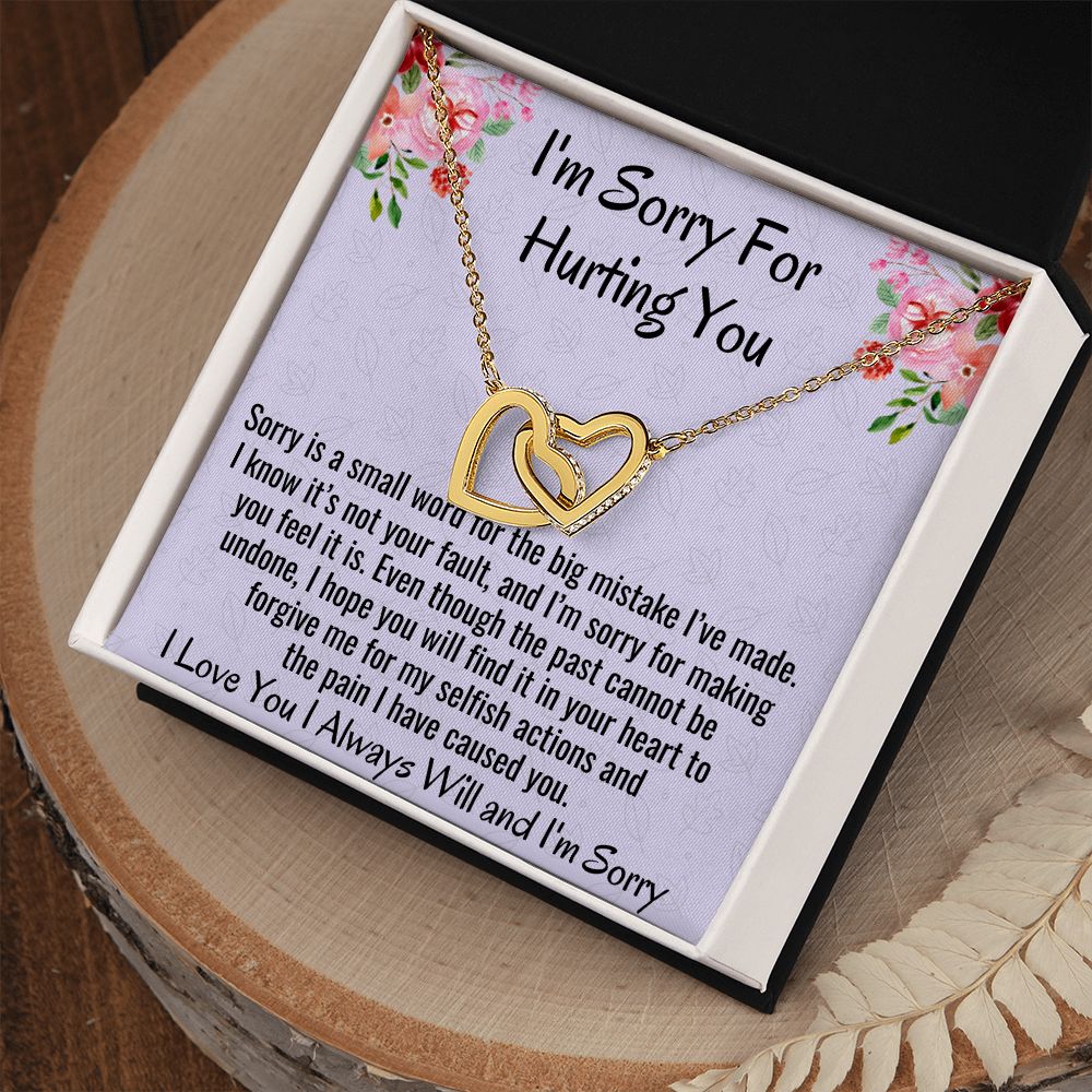 I'm Sorry For Hurting You, Interlocking Hearts Necklace, Apology Gift For Her, Christmas Gift. - Family Gear Collections