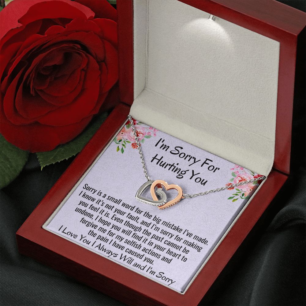 I'm Sorry For Hurting You, Interlocking Hearts Necklace, Apology Gift For Her, Christmas Gift. - Family Gear Collections