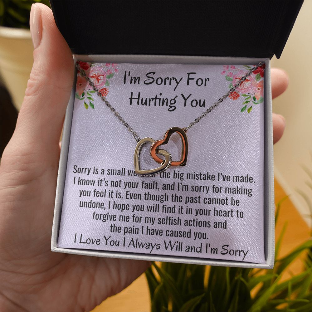 I'm Sorry For Hurting You, Interlocking Hearts Necklace, Apology Gift For Her, Christmas Gift. - Family Gear Collections