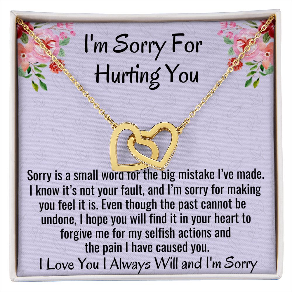 I'm Sorry For Hurting You, Interlocking Hearts Necklace, Apology Gift For Her, Christmas Gift. - Family Gear Collections