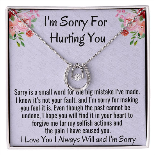 I'm Sorry For Hurting You, Lucky In Love Necklace, Apology Gift For Her, Christmas Gift. - Family Gear Collections