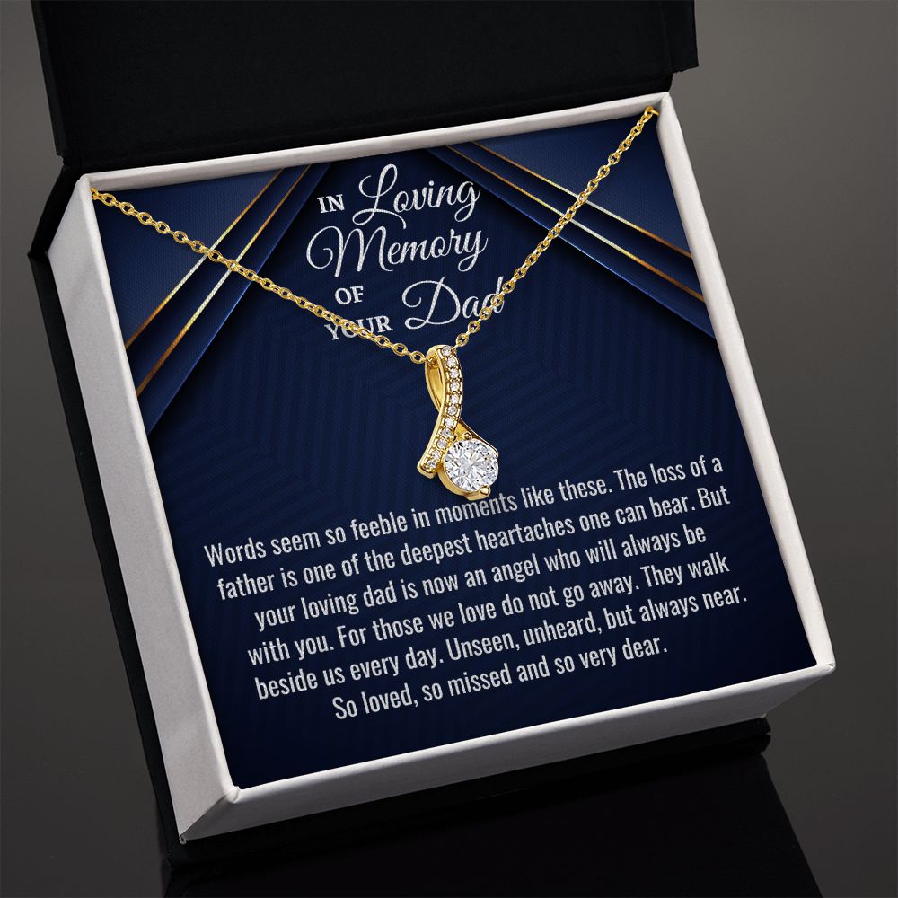 In Loving Memory Of Your Dad, Alluring Beauty Necklace, Father Memorial Gift, Remembrance Necklace - Family Gear Collections