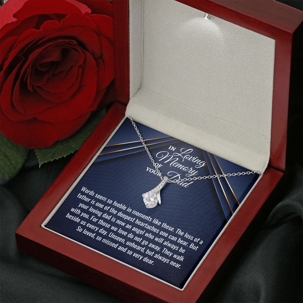 In Loving Memory Of Your Dad, Alluring Beauty Necklace, Father Memorial Gift, Remembrance Necklace - Family Gear Collections