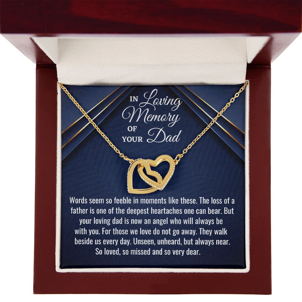 In Loving Memory Of Your Dad, Interlocking Hearts Necklace, Father Memorial Gift, Remembrance Necklace - Family Gear Collections