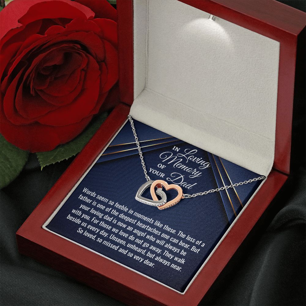 In Loving Memory Of Your Dad, Interlocking Hearts Necklace, Father Memorial Gift, Remembrance Necklace - Family Gear Collections