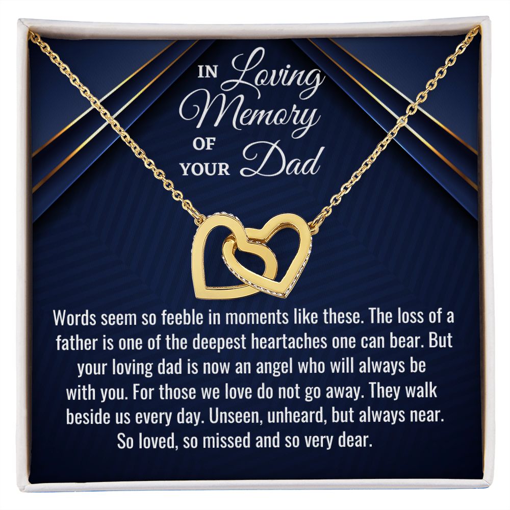 In Loving Memory Of Your Dad, Interlocking Hearts Necklace, Father Memorial Gift, Remembrance Necklace - Family Gear Collections