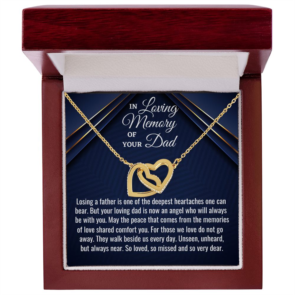 In Loving Memory Of Your Dad, Interlocking Hearts Necklace, Loss Of Your Dad Gift, Memorial Gift Dad, In Memory Of Your Dad. - Family Gear Collections