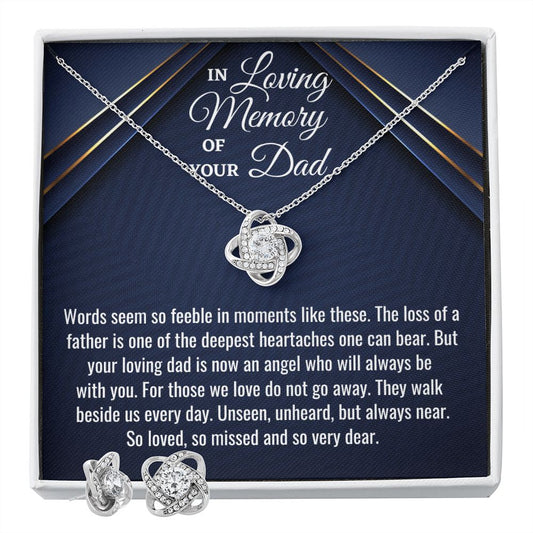 In Loving Memory Of Your Dad, Love Knot Necklace, Father Memorial Gift, Remembrance Necklace - Family Gear Collections