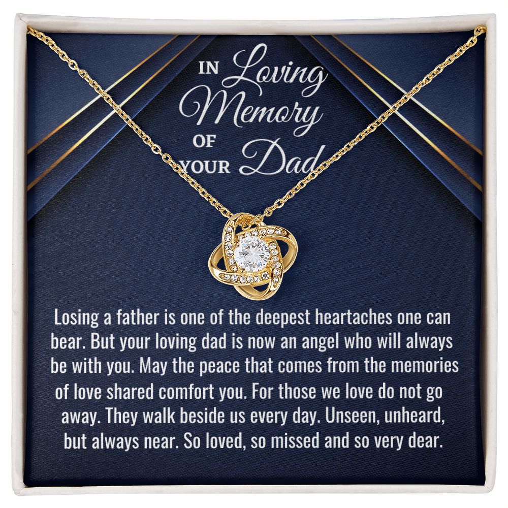 In Loving Memory Of Your Dad, Love Knot Necklace, Loss Of Your Dad Gift, Memorial Gift Dad, In Memory Of Your Dad. - Family Gear Collections