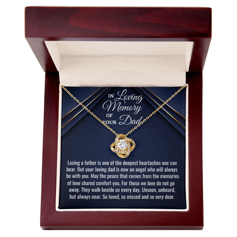 In Loving Memory Of Your Dad, Love Knot Necklace, Loss Of Your Dad Gift, Memorial Gift Dad, In Memory Of Your Dad. - Family Gear Collections