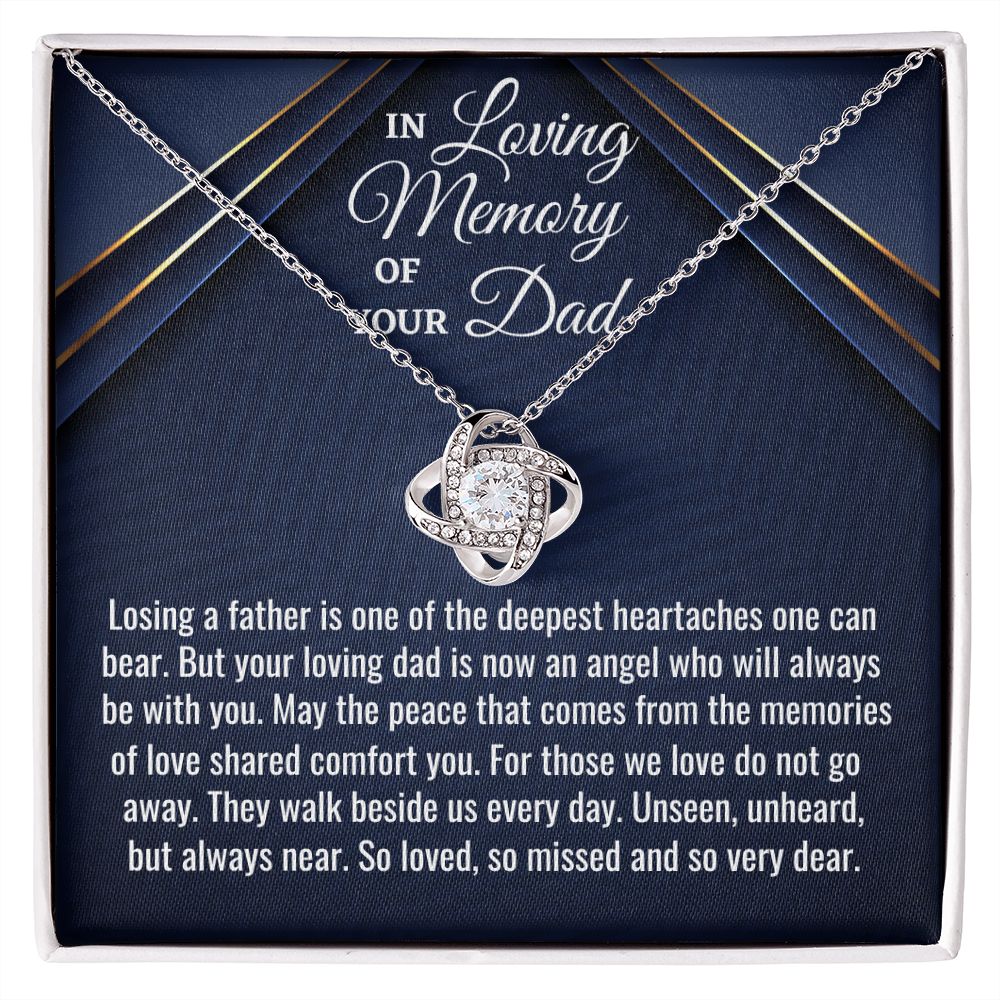 In Loving Memory Of Your Dad, Love Knot Necklace, Loss Of Your Dad Gift, Memorial Gift Dad, In Memory Of Your Dad. - Family Gear Collections