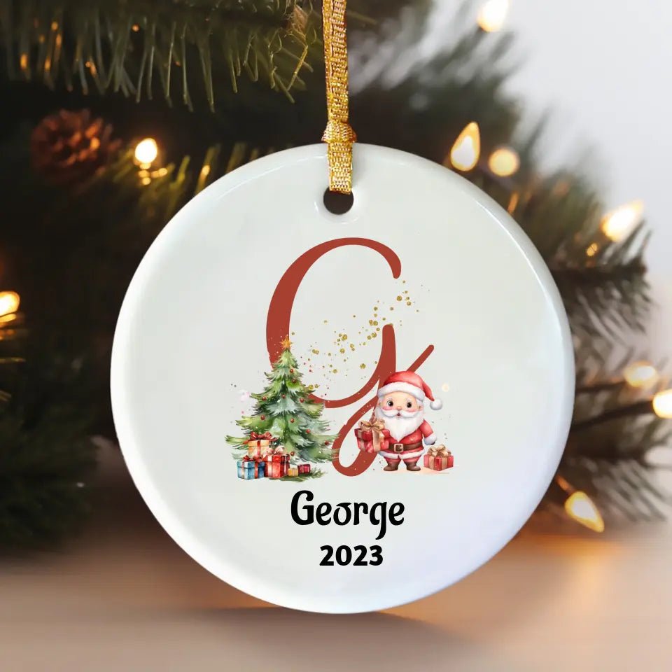 Name Initial Christmas Ornament - Family Gear Collections