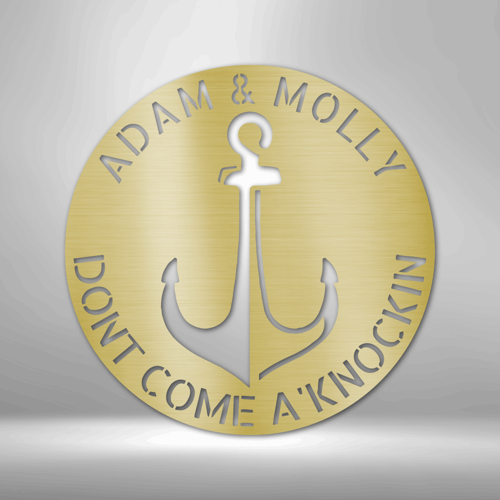 Personalized Anchor Metal Sign, Custom Anchor Door Hanging, Front Door Decor, Housewarming Gift For Him, Kids Room Door Hanging, Birthday Gift For Him - Family Gear Collections