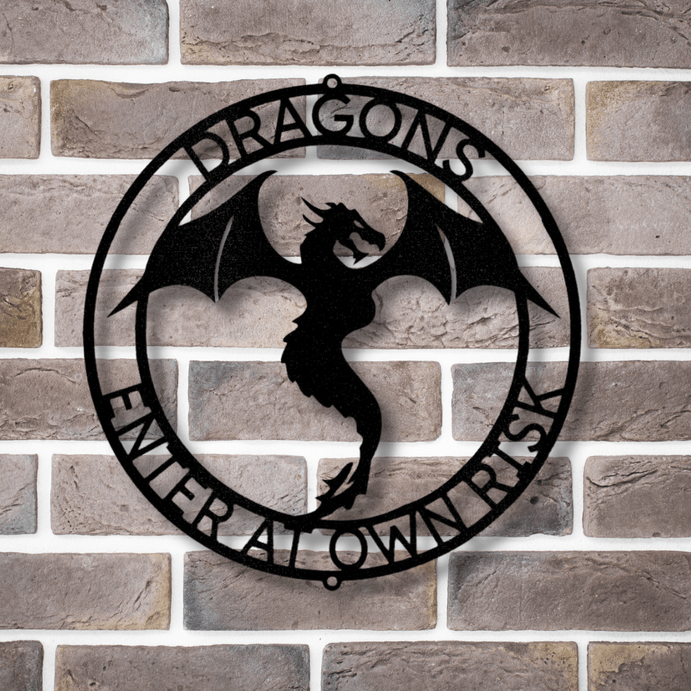 Personalized Dragon Ring Metal Sign, Custom Dragon Metal Sign, Dragon Name Metal Art, Birthday Gift, Dragon Wall Décor, Boys Room Décor - Family Gear Collections