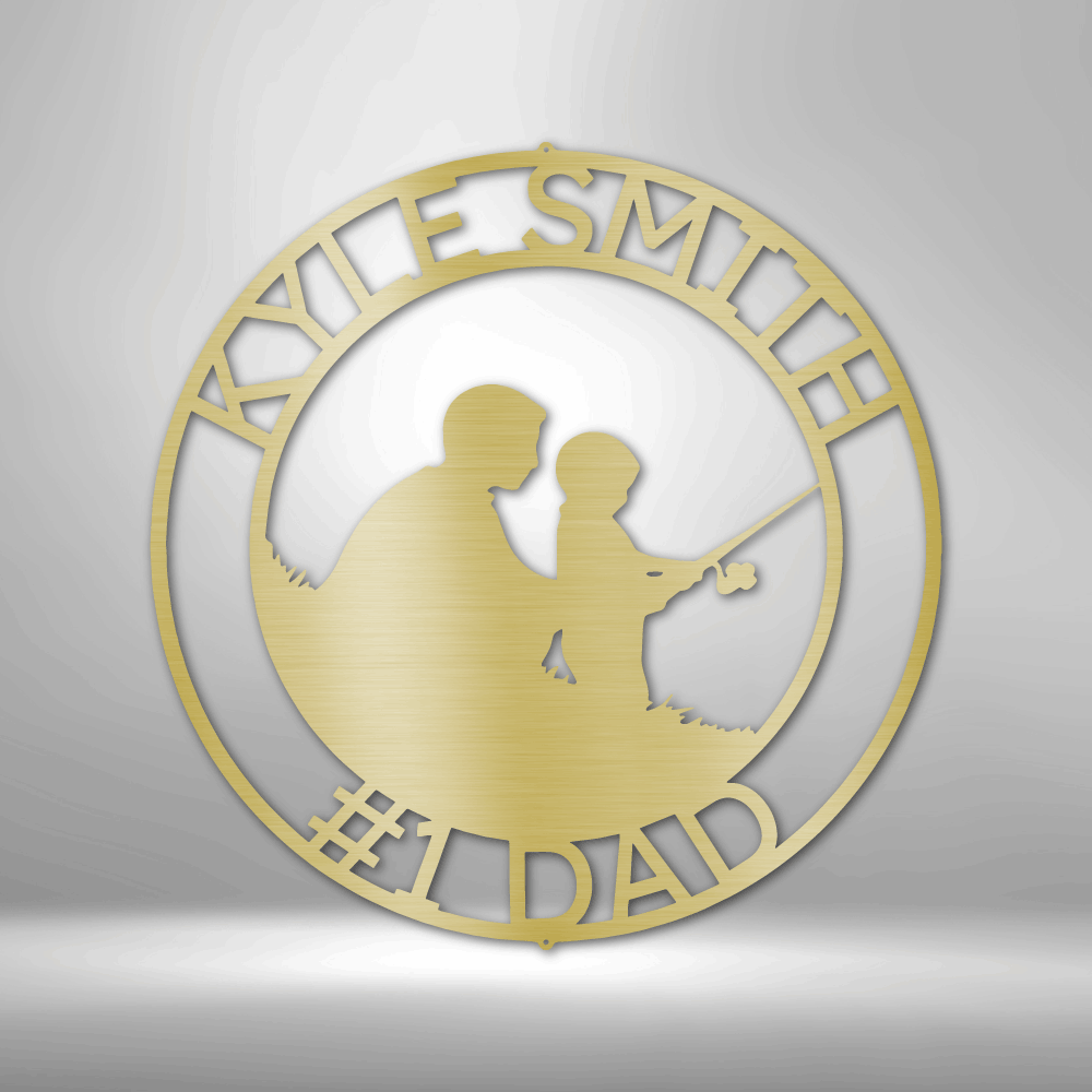 Personalized Father and Son Fishing Metal Wall Sign, Custom Father’s Day Gift, Metal Family Sign, Hobbies Sign Gift, Motocross Gift, Christmas Gift - Family Gear Collections