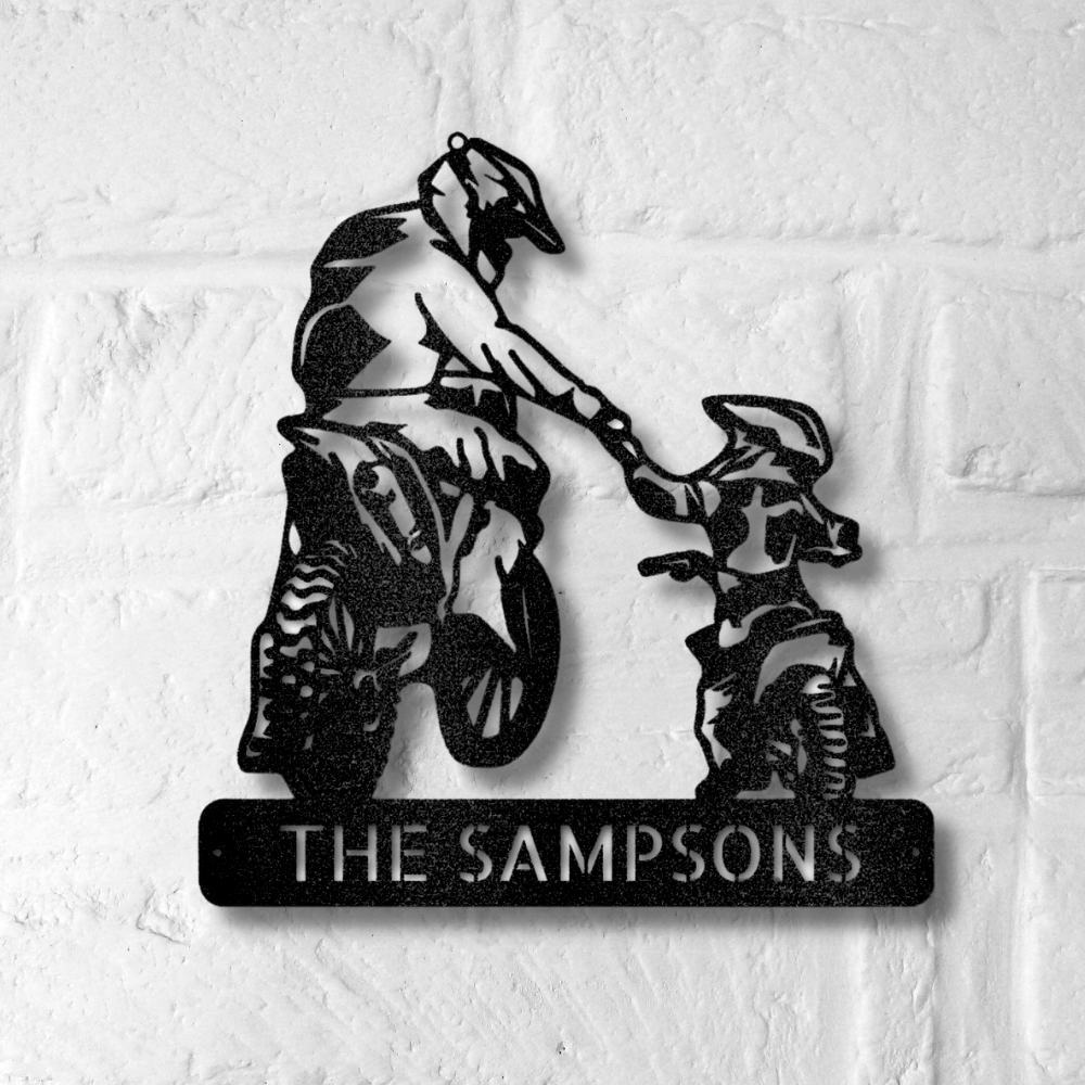 Personalized Father and Son Motocross Metal Wall Sign, Custom Father’s Day Gift, Metal Family Sign, Hobbies Sign Gift, Motocross Gift, Christmas Gift - Family Gear Collections