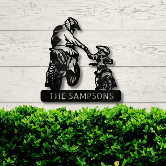 Personalized Father and Son Motocross Metal Wall Sign, Custom Father’s Day Gift, Metal Family Sign, Hobbies Sign Gift, Motocross Gift, Christmas Gift - Family Gear Collections