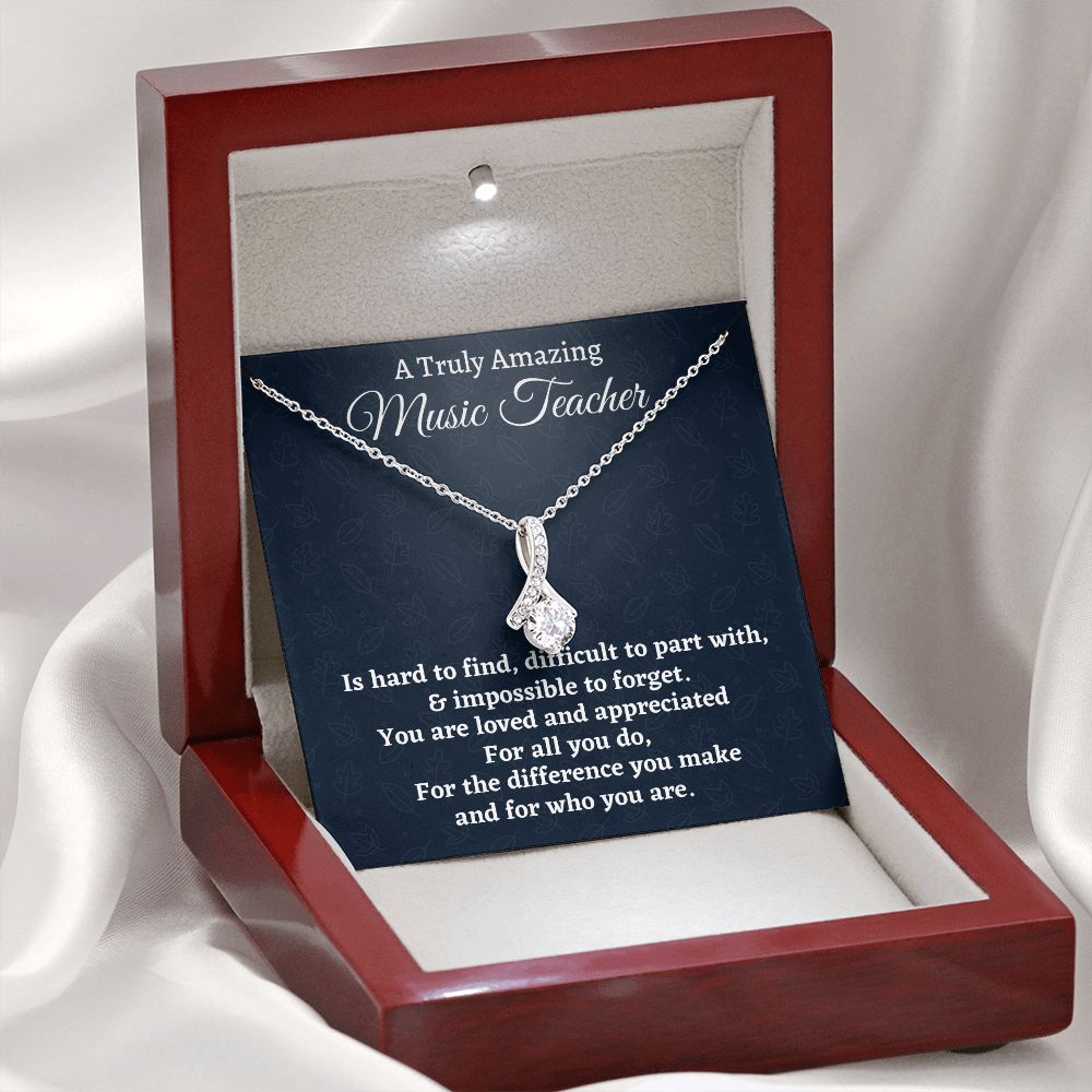 To A Truly Amazing Music Teacher, Alluring Beauty Necklace, Appreciation Gift For A Music Teacher, Jewelry Gift For Women, Farewell Gift - Family Gear Collections