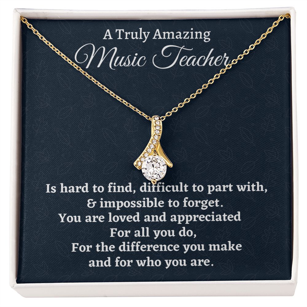 To A Truly Amazing Music Teacher, Alluring Beauty Necklace, Appreciation Gift For A Music Teacher, Jewelry Gift For Women, Farewell Gift - Family Gear Collections