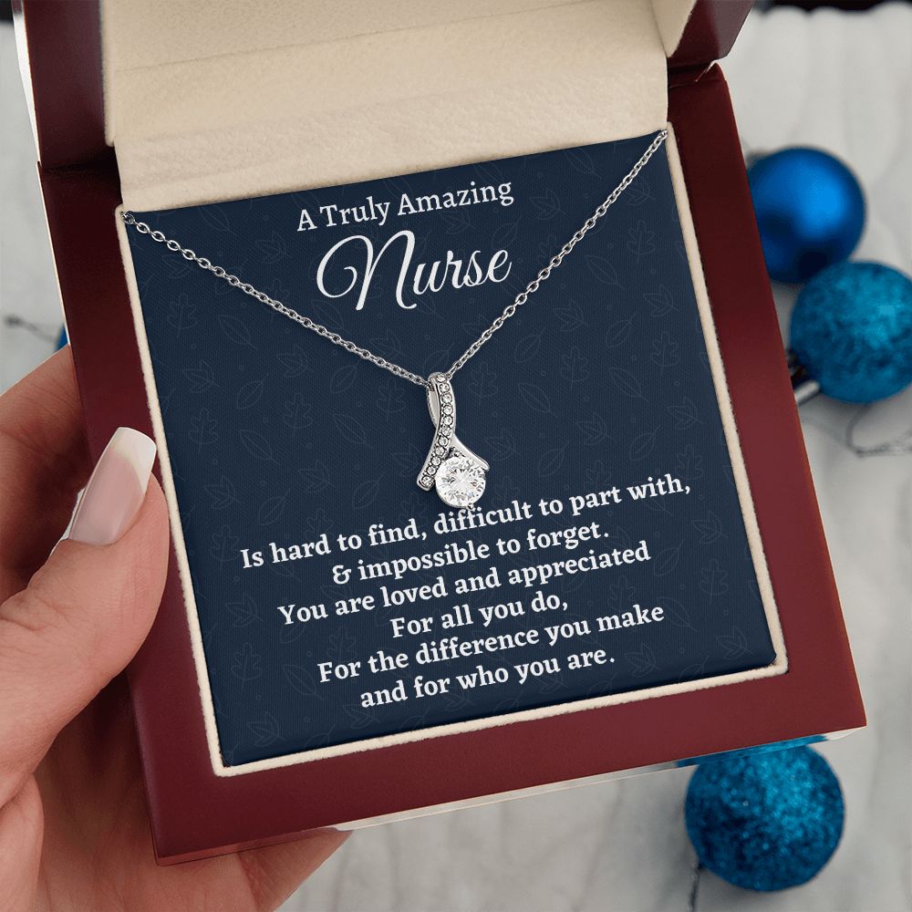 To A Truly Amazing Nurse, Alluring Beauty Necklace, Appreciation Gift For Nurse Mom, Mothers Day Gift, Christmas Gift, Women Jewelry, From Proud Son. - Family Gear Collections