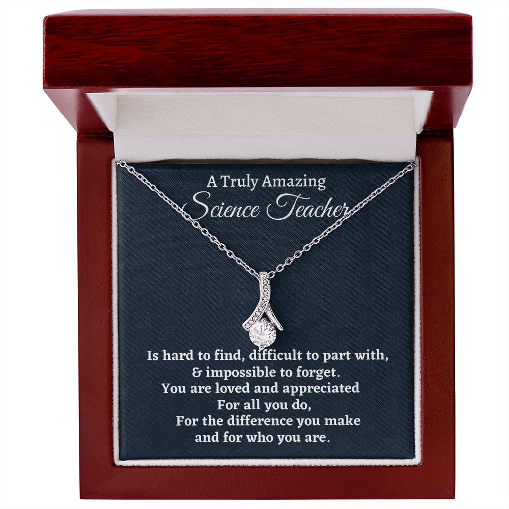 To A Truly Amazing Science Teacher, Alluring Beauty Necklace. Christmas Gift, Happy Retirement Gift. - Family Gear Collections