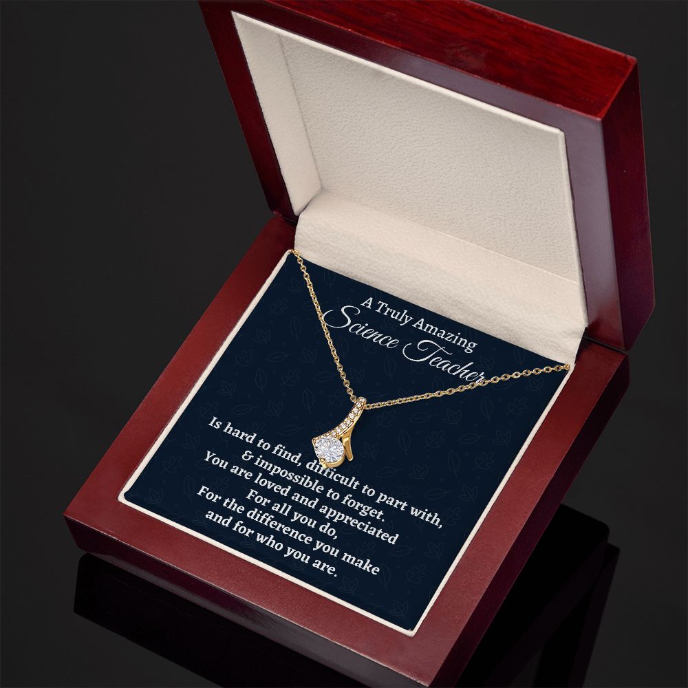 To A Truly Amazing Science Teacher, Alluring Beauty Necklace. Christmas Gift, Happy Retirement Gift. - Family Gear Collections