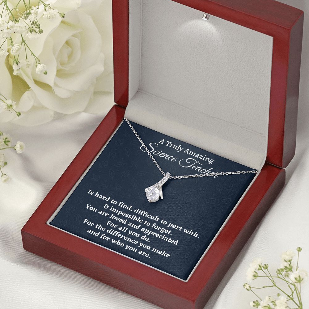 To A Truly Amazing Science Teacher, Alluring Beauty Necklace. Christmas Gift, Happy Retirement Gift. - Family Gear Collections