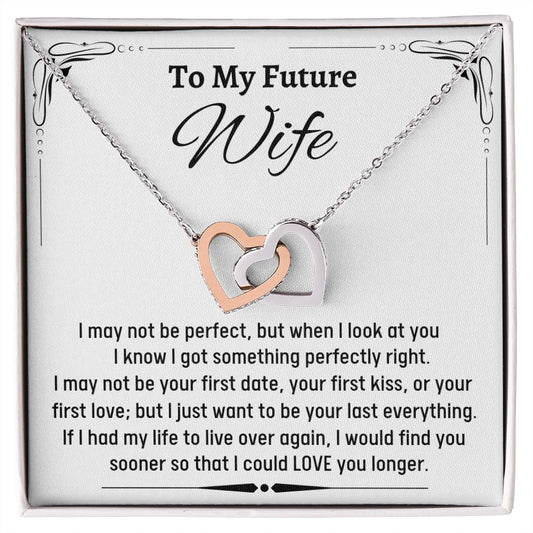 To Amazing Future Wife Interlocking Hearts Necklace, Birthday Gift, Wedding Day Gift, Christmas Gift - Family Gear Collections