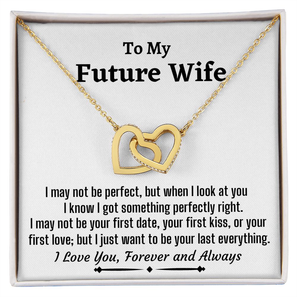 To Amazing Future Wife Interlocking Hearts Necklace, Birthday Gift, Wedding Day Gift, Christmas Gift, - Family Gear Collections