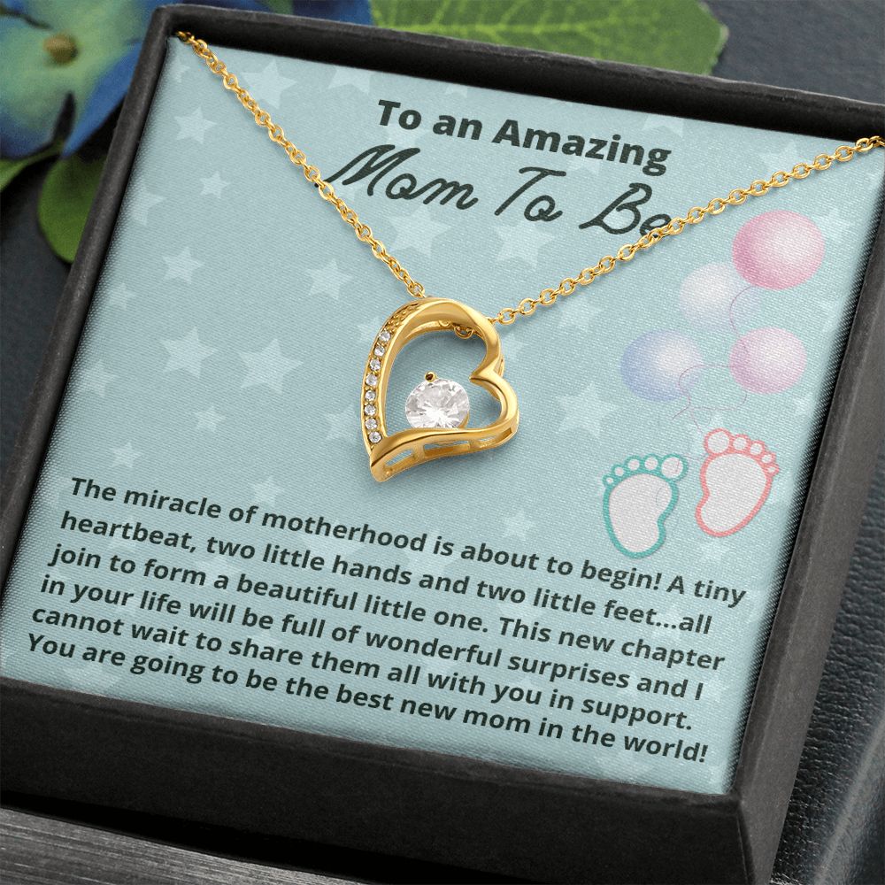 To An Amazing Mom To Be, Forever Love Necklace, New Mom Gift, First Time Mom Jewelry, Pregnancy Gift. - Family Gear Collections