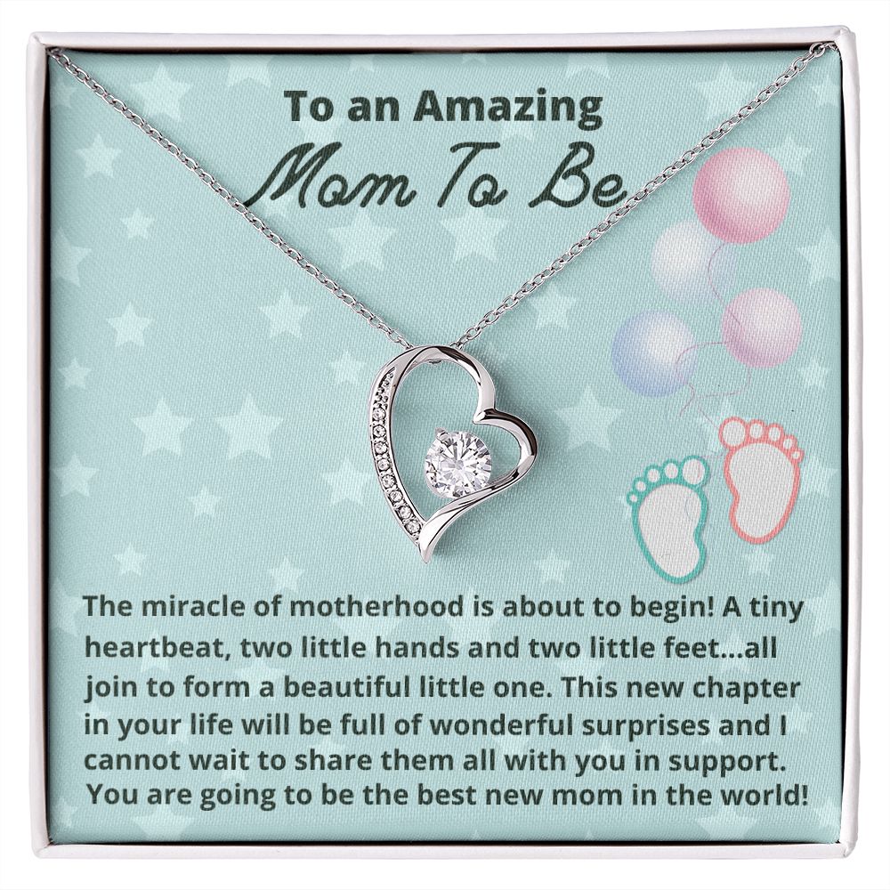 To An Amazing Mom To Be, Forever Love Necklace, New Mom Gift, First Time Mom Jewelry, Pregnancy Gift. - Family Gear Collections